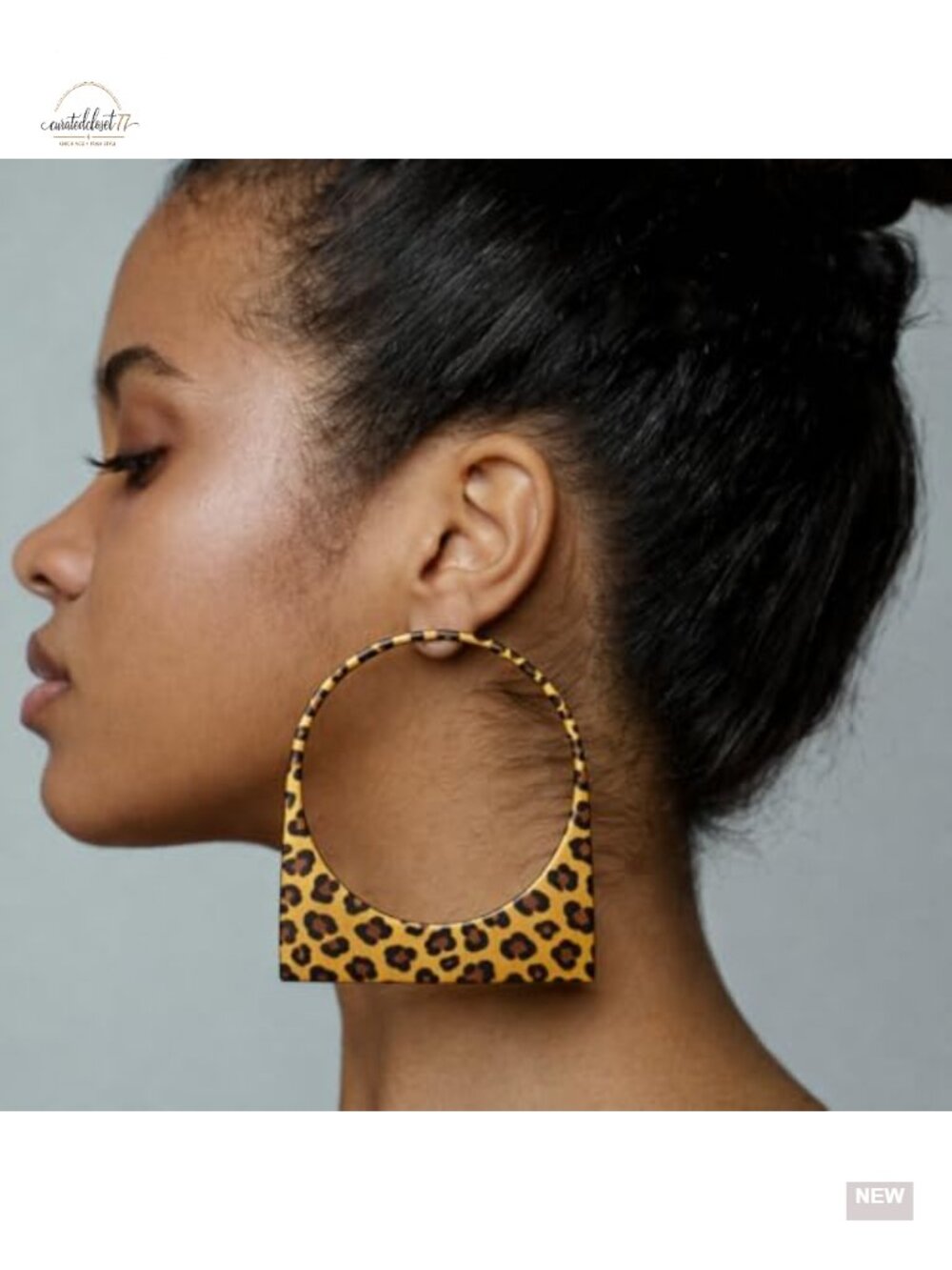 Chunky Large Statement Geometric Hoop Earrings, Stainless Steel Lightweight - Picture 2 of 6
